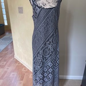 Grey long gown with sheer sheath cover